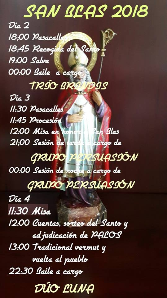 Programa de actos. San Blas 2018