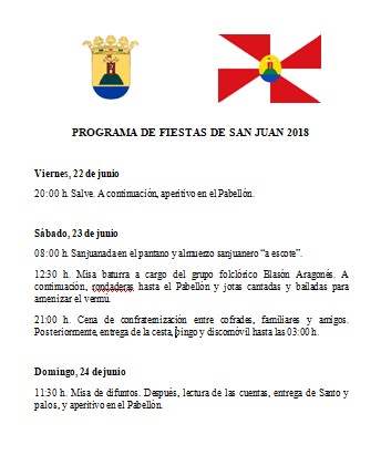 programa fiestas San Juan 2018