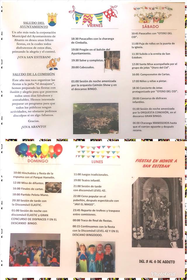 Programa de actos de San Esteban 2018
