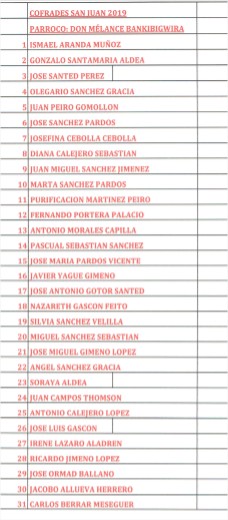 cofrades San Juan 2019